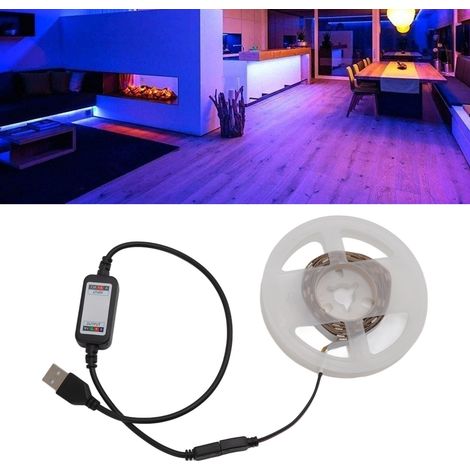 Bande lumineuse LED, 5V, USB Bluetooth, ensemble de changement de couleur 5050RGB, 2 mètres. (1/5)