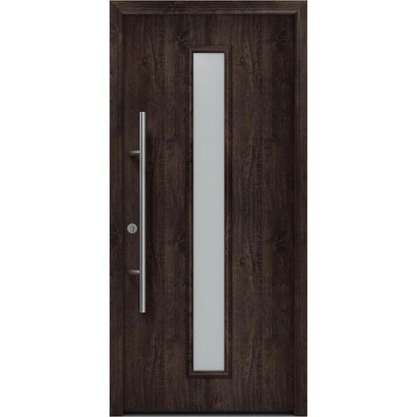 Hörmann Ecostar Haustür "ISOPRO Secur IPS 020S", night oak, 110 x 210 cm (B x H), DIN Links