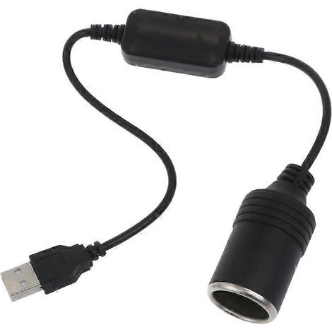 Convertisseur élévateur de tension USB mâle 5 V vers prise allume-cigare femelle 12 V (30 cm x 30 cm) (1/5)