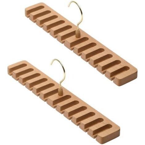 BUNTHAUS Lot de 2 porte-cravates - Porte-ceinture - Pour armoire en bois - Support mural - Porte-ceinture - Organisateur pour armoire pour organiser et ranger l'armoire (YS, 12GE) (1/5)