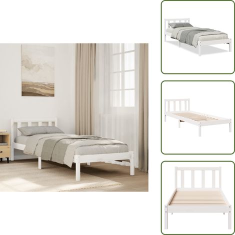vidaXL Cadre de lit extra long sans matelas 90x220 cm bois massif pin (1/5)
