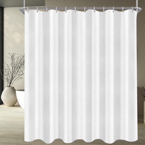 Duschvorhang 240x160 Antischimmel Waschbar Reinweiß 240 x 160 cm (1/5)