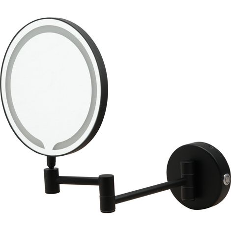 JTP Zoom LED Magnifying Makeup Mirror - Matt Black (1/2)