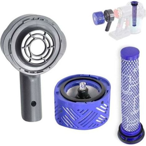 Accessoires de filtration pour aspirateurs V6 DC58 DC59 DC63 DC74 : capot moteur arrière + filtre arrière + kit de filtres de rechange (1/4)