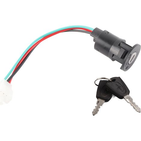 Interrupteur d'allumage 3 fils avec 2 clés, remplacement pour 50cc 70cc 90cc 110cc 150cc 200cc 250cc go kart, quad et moto tout-terrain (1/5)