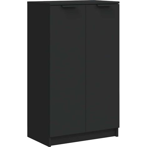 Maison Exclusive - Armoire à chaussures noir 59x35x100 cm bois d'ingénierie (1/5)