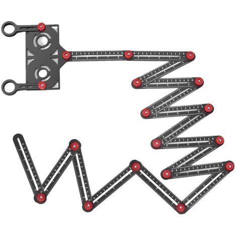 Règle de mesure multi-angles, localisateur d'ouverture de carrelage en céramique à 16 sections, outil de mesure d'angle en alliage d'aluminium avec localisateur de trou