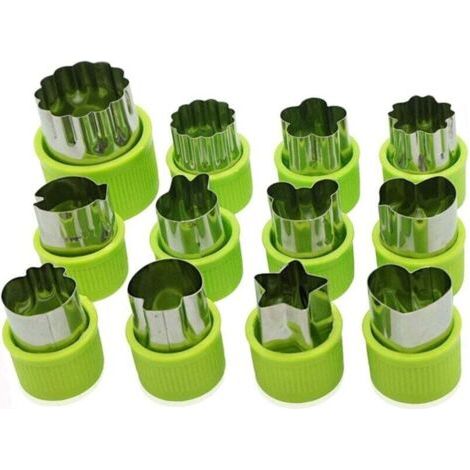QORVA-12 pièces Coupe-fleurs et légumes en acier inoxydable pour coupe-biscuits aux fruits et légumes-Fei Yu (1/4)