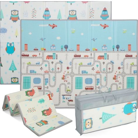 Tapis de jeu bébé en mousse antidérapante 195x146,5 cm avec motifs voitures de course (1/5)