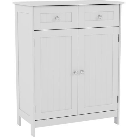 Priano 2 Drawer 2 Door Freestanding Cabinet Bathroom Storage Cupboard, White