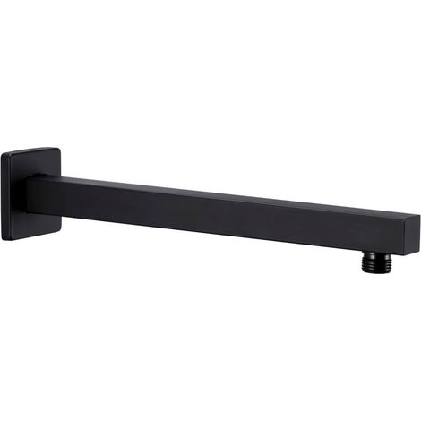 Bras de support de douche carré bras de tête de douche bras de pomme de douche salle de bain intérieur acier inoxydable 201 noir 30 cm (1/5)