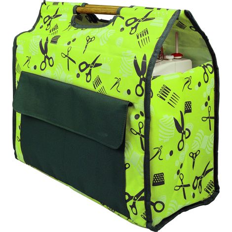 Kleiber – Macchina da Cucire Tasche, 100% Poliestere, Kiwi/Grau, 43 x 41 x 21 cm