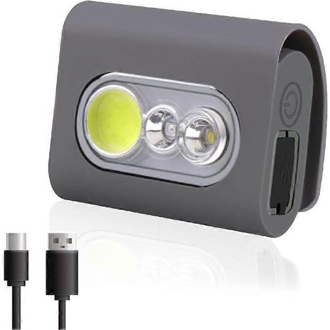 Lampe torche LED XPG+COB à clip pour la course à pied, rechargeable et étanche, 5 modes d'éclairage, idéale pour le cyclisme, la course à pied et le jogging en extérieur. Lampe torche de nuit pour la (1/5)