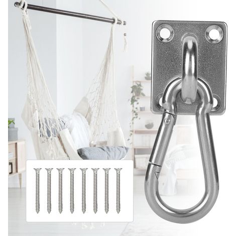 Anneau de fixation pour hamac en acier inoxydable, plaque d'ancrage toiture et sandows de suspension