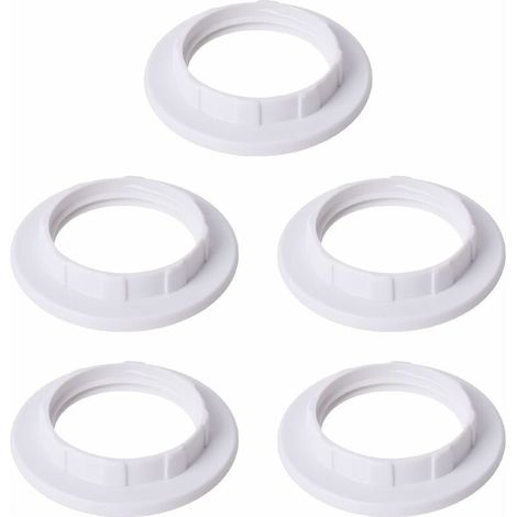 5 Pièces E14 Anneau Réducteur pour Abat-Jour Plaque Convertisseur d’Adaptateur de Bague d'Abat-Jour Blanc (1/4)