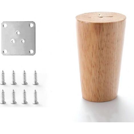 Set of 4 Solid Wood Sofa Legs, Furniture Legs for Armchair, Bedside Table, Wardrobe, Drawer (8cm Height)