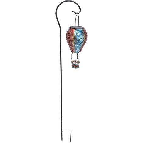 Lanterne solaire suspendue rétro style ballon de feu creux, lumière solaire chaleureuse et romantique pour jardin, camping et terrasse. (1/5)