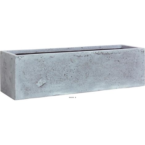 Bac en Polystone Flower Ext. Balconnière L65x 18 x H18 cm Gris ciment - dimhaut: H 18 cm - couleur: Gris ciment