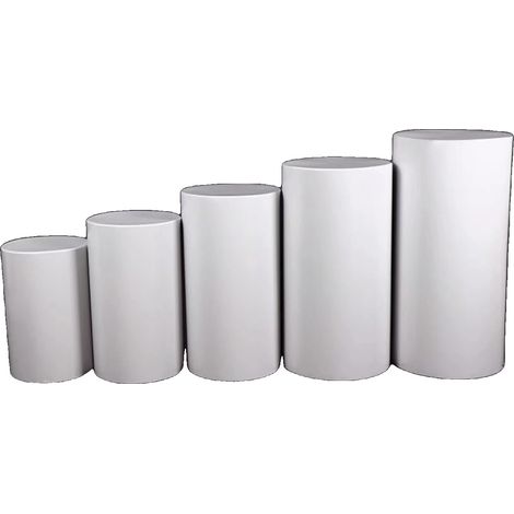 Porte-objet cylindrique rond, disponible en 3 ou 5 pièces, design élégant en blanc (1/2)