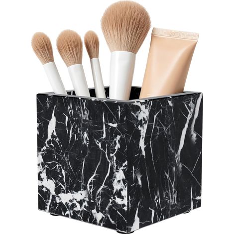 Gobelet en Pierre Véritable pour Salle de Bain,10x10x10cm,Noir (1/5)