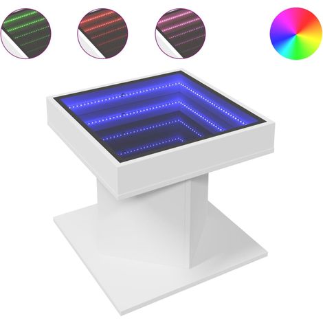 Maison Exclusive - LED-Couchtisch Weiß 50x50x45 cm Holzwerkstoff