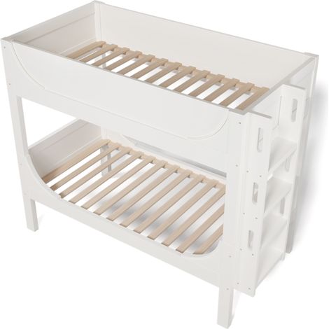 Letto a castello separabile 90x200 cm bianco con scala reversibile MODENUIT (1/5)