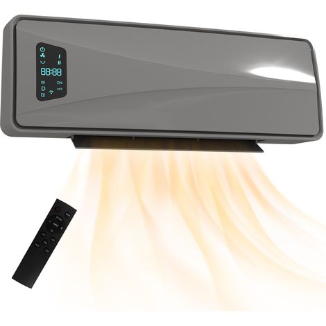 HOMCOM 2000W Ceramic Electric Heater with Fan, Wall Heater, Grey (1/5)