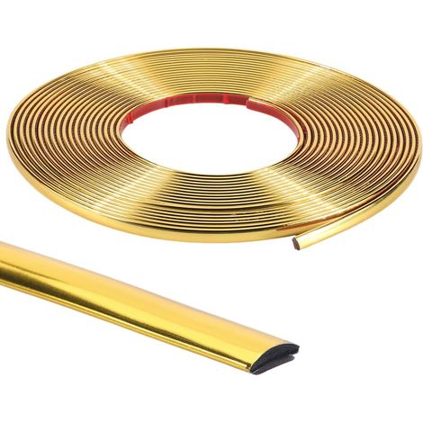 33 pi X 0.3 po Moulure de Garniture Peel and Stick Or Flexible Auto Adhésif Imperméable Miroir Mural Coin Bord Rond Garniture de Carrelage Plafond Comptoir pour Sol Meubles Plinthe Bordure (1/5)