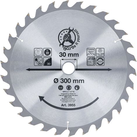 Lame De Scie Circulaire - 300 Mm - Alésage 30 Mm - 30 Dents - Épaisseur 3 2 Mm - Pour Bois Dur (1/3)