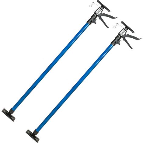 Lot de 2 supports plafond 115-290cm réglable en acier bleu