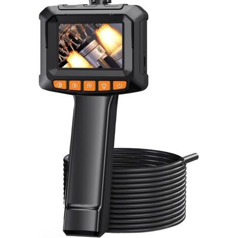 Caméra d'inspection endoscopique HD 1080P – Écran IPS 2,4'' – Étanche IP67 – Câble semi-rigide 5m avec 8 lumières LED réglables (1/5)