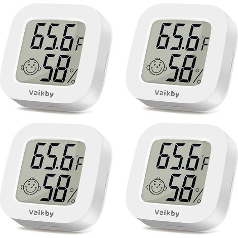 Lots de 4 thermomètres à Vaikby, hygromètres, thermomètres et thermomètres, maisons, surveillance et tempérament, serres, terrariums, caves, cigares, caves, vin, bureaux (1/5)