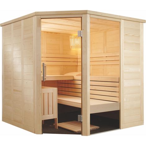 Harvia Alaska Corner Massivsauna aus Fichte Saunakabine ca. 206x206x204 cm (1/5)