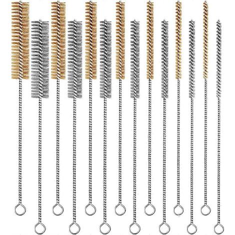 14-teiliges Set aus Messingdrahtbürsten, Edelstahlrohrbürsten, 12-Zoll-Runddrahtbürsten-Set, Bohrungsbürste mit Metallborsten zur Reinigung (1/5)