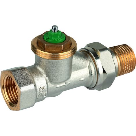 Resideo Corps de vanne thermostatique LX laiton nickelé, Passage, 1/2", V2000DLX15