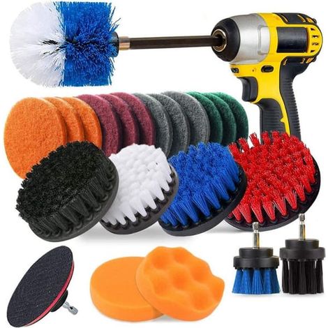 Ecleanfy - Brosses à récurer / Brosses de nettoyage pour perceuse (19 pièces) (1/2)