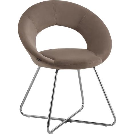 Lot de 4 Chaises BUBBLE Chrome velours - Moka (1/2)