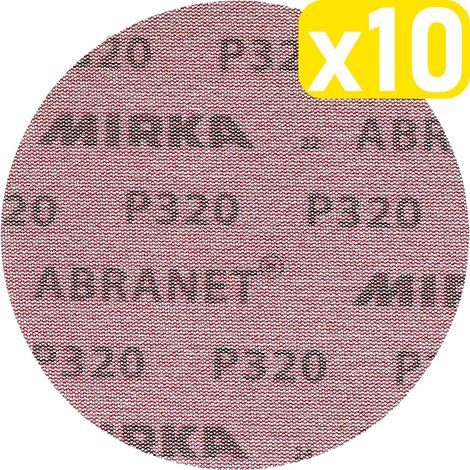 Disques abrasifs Abranet MIRKA diamètre 150 mm - haute performance (vendu en vrac x10) Épaisseur du grain: P 100 (Moyen: Dégrossissage) (1/2)