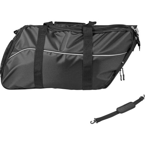 Sacoche de rangement pour valises latérales moto, 18 L, organisateur de bagages, compatible Harley Davidson Touring 1993-2022, noir. (1/5)