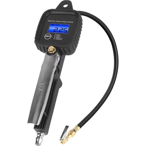 Pneu avec Tuyau Gonflage Manomètre Pression Pneus Voiture (1/5)