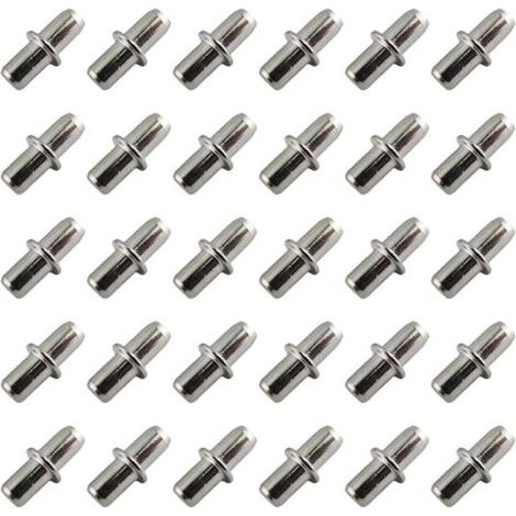 Lot de 40 support d'étagère 5 mm en nickel plaqué – Support d'étagère – Support de planche pour Meubles, Armoires,5 x 15mm (1/5)