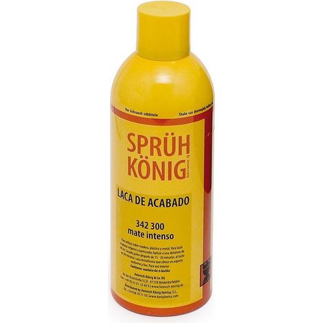 laca en spray. mate intenso. aerosol. nitrocelulósica transparente. para interiores. 400 ml - konig