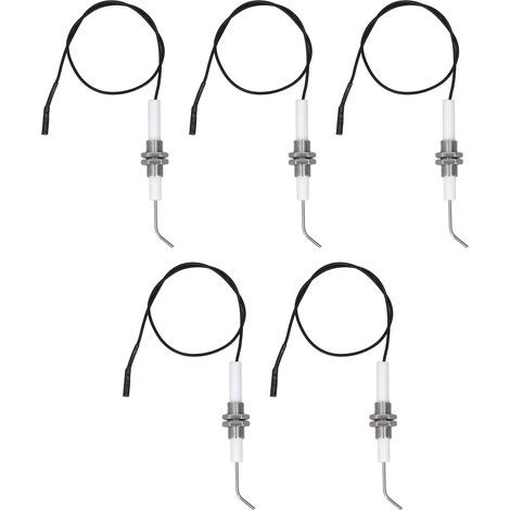5 ceramic spark ignition electrodes, M10 thread, for push-button piezo ignition