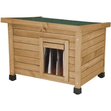 KERBL Maison pour chat Rustica 57x42x45cm - Bois (1/4)