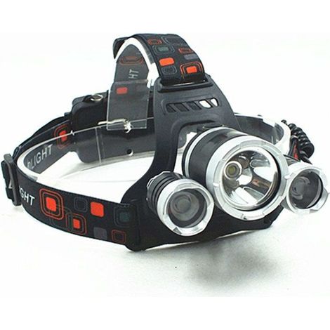 JOORRTPhare Phare LED Haute Puissance 2000lm Rechargeable USB, 4 Modes d'éclairage, Étanche IPX4, Convient pour Pêche Camping Randonnée Chasse Cyclisme Course à pied (1/2)