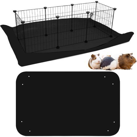 Laufgittermatte 150x100cm PVC-Boden mit abnehmbaren Rändern für Kaninchenkäfige, C&C-Gehege, Schwarz (1/5)