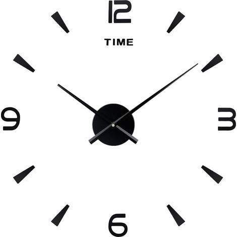 Horloge Murale Moderne silencieuse à Monter soi-même (Noir,70-90cm), Autocollant 3D, pour décoration de Maison, Restaurant, Bureau et hôtel