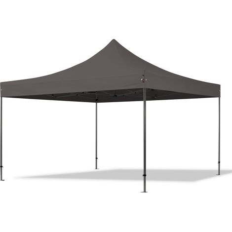 4x4 m gazebo pieghevole, PREMIUM acciaio, grigio scuro
