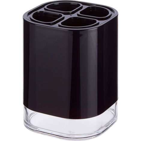 Premier Housewares Electric Toothbrush Holder Black Double Base Design Bathroom Accessories For Small Bathroom Acrylic Toothbrush Holders / Brush Caddy 8 x 11 x 8