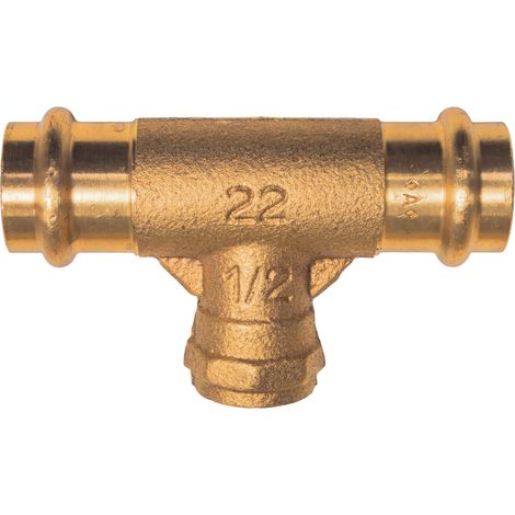 Cornat Press-T-Stück Kupfer, ø 22 mm - 1/2 IG Pressfittings
